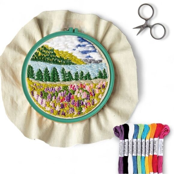 Vintage Embroidery Wood Stretcher Bars Plastic Hoop Bundle - Picture 12 of 15